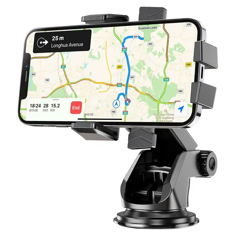 hoco-ca83-david-one-button-center-console-car-holder-horizontally.webp